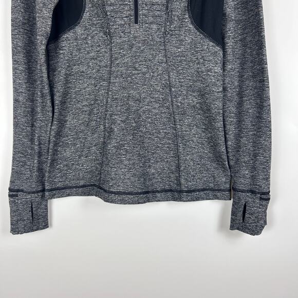 Lululemon Run Your Heart Out Pullover Heathered Black Jacket Womens Size 8 - Picture 6 of 14